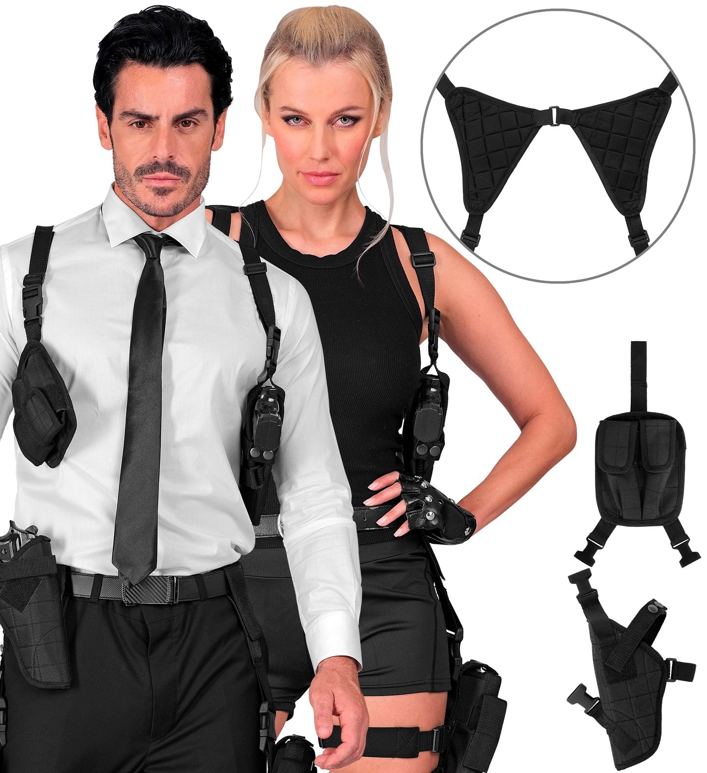 Ceinture de police avec étui de jambe et pistolet